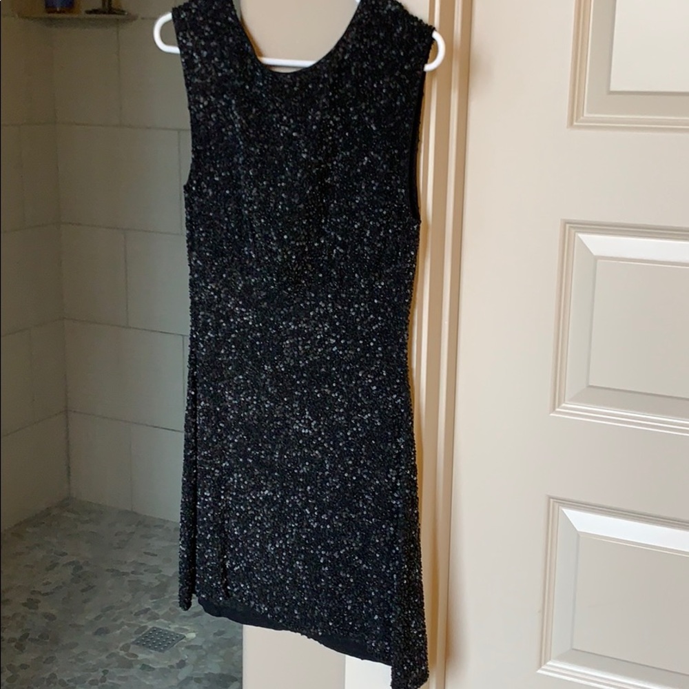 Black mini dress with exposed back